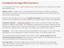Unethical on page seo